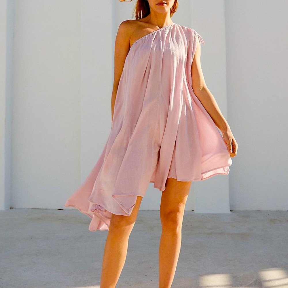 FREE PEOPLE CONVERTIBLE COLLECTION CELESTE CONVERTIBLE TUNIC SOFT PINK SIZE S